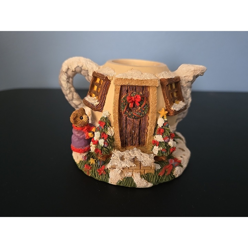 Miniature Collectors Teapot House Christmas Tree Decorating Bear Snow